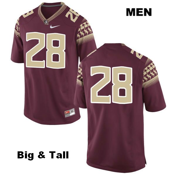 Men's NCAA Nike Florida State Seminoles #28 Levonta Taylor College Big & Tall No Name Red Stitched Authentic Football Jersey GQH1669LH
